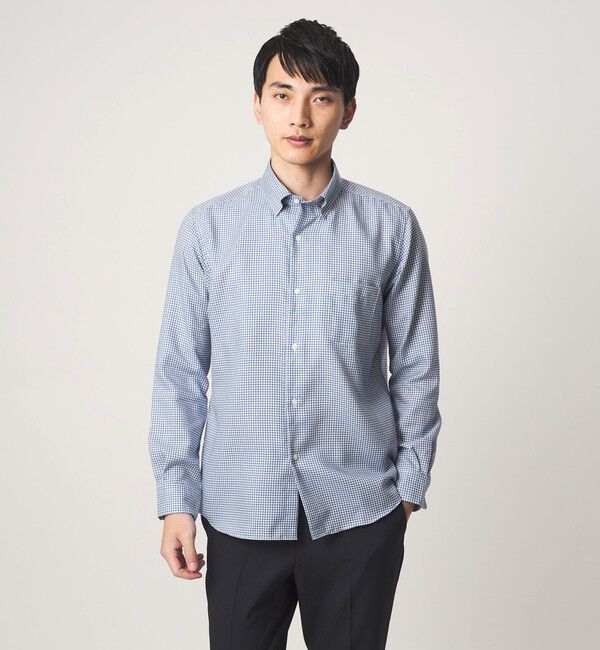 UNITED ARROWS green label relaxing「エブリット コットンオックス ギンガムチェック スナップ ボタンダウン シャツ -イージーアイロン-」|シャツ・ブラウス|