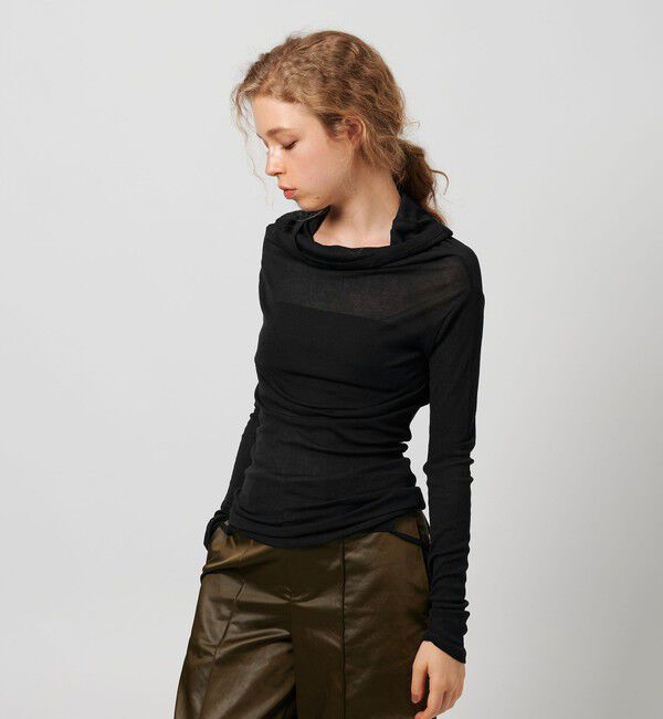 ATTISESSION「＜ATTISESSION＞コットン ナイロン リブ マルチウェイ トップス」|Tシャツ・カットソー|NAVY