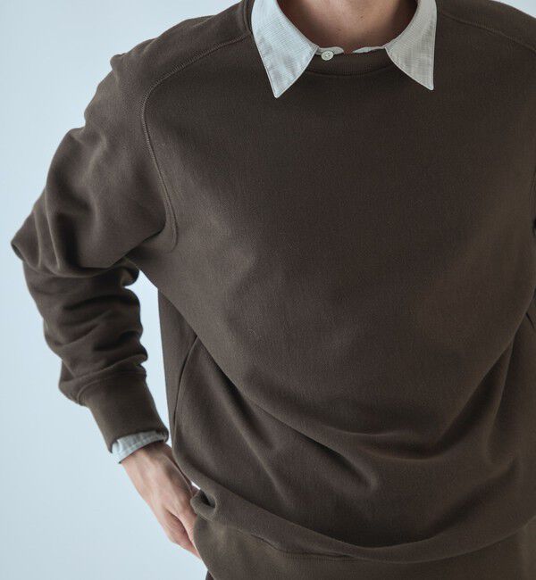 STEVEN ALAN「＜Steven Alan＞ CR ウラケ フリーダムスリーブ クルーネック スウェット」|スウェット・ジャージ|DK.GREEN