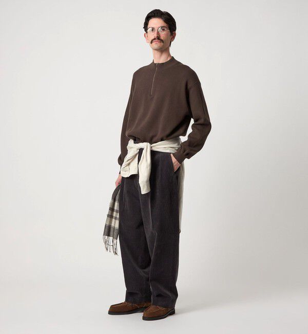 STEVEN ALAN「＜Steven Alan＞ CTN/CA ハーフ ジップ スタンドネック ニット」|ニット・セーター|