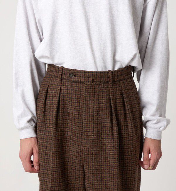 STEVEN ALAN「＜Steven Alan＞ ブリティッシュチェック インツープリーツ ドレス トラウザーズ」|スラックス|