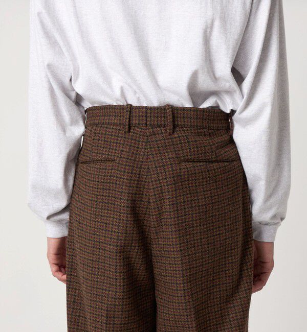 STEVEN ALAN「＜Steven Alan＞ ブリティッシュチェック インツープリーツ ドレス トラウザーズ」|スラックス|