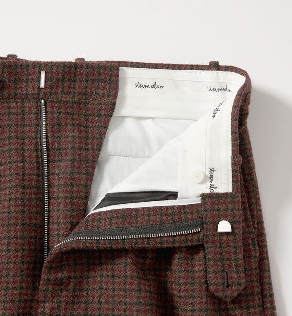 STEVEN ALAN「＜Steven Alan＞ ブリティッシュチェック インツープリーツ ドレス トラウザーズ」|スラックス|