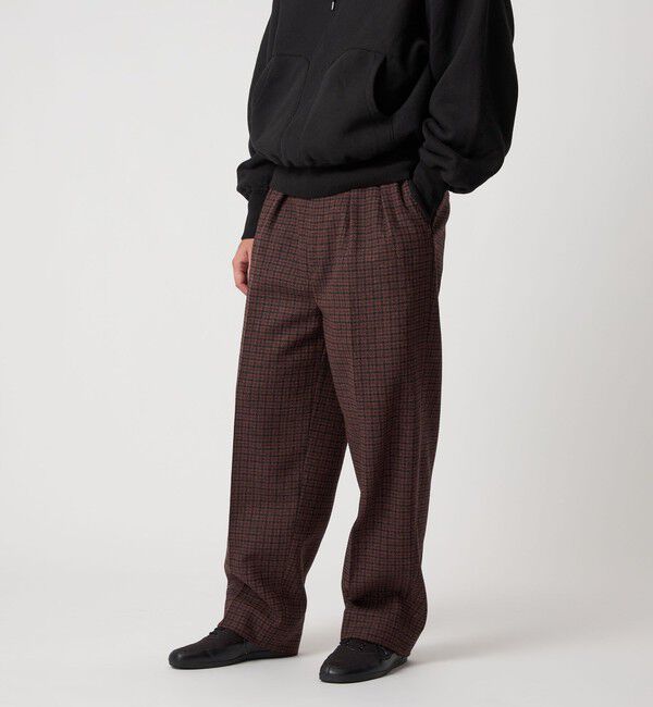 STEVEN ALAN「＜Steven Alan＞ ブリティッシュチェック インツープリーツ ドレス トラウザーズ」|スラックス|