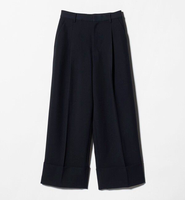 BEAUTY&YOUTH UNITED ARROWS「ポリエステルブレンド ツイル ワイドヘムパンツ」|スラックス|NAVY