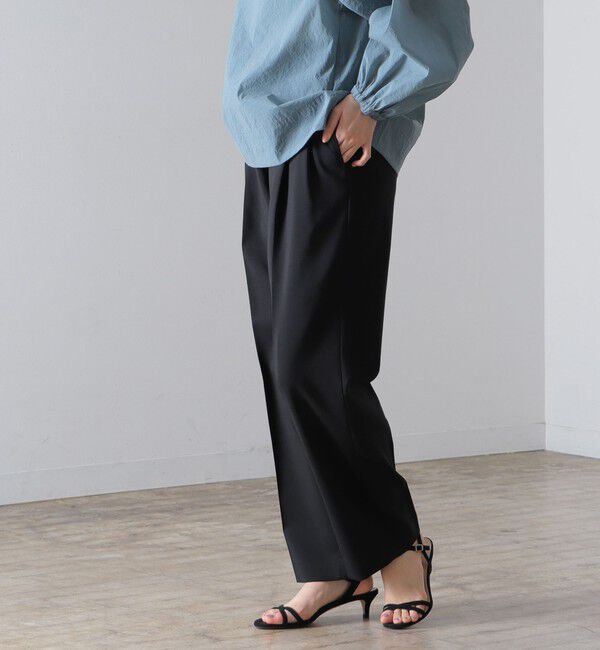 Demi-Luxe BEAMS 「AK+1 / スーパーブラック ストレートパンツ」|スラックス|