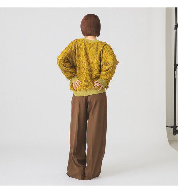 Ray BEAMS 「カット ジャカード フリンジ クルーネック ニット」|ニット・セーター|