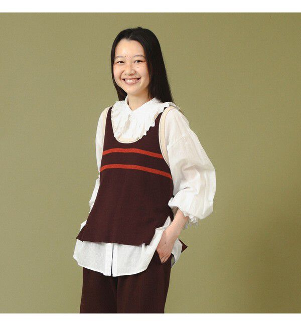 BEAMSBOY「12ゲージ ジャカード ライン タンク」|ベスト・ジレ|