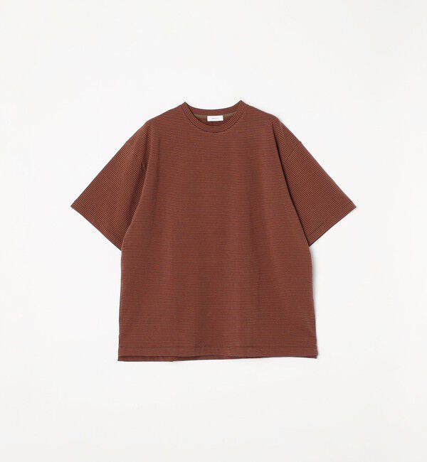 SHIPS any「SHIPS any: マイクロボーダー ミニ裏毛 ライト スウェット ライク Tシャツ◇」|Tシャツ・カットソー|