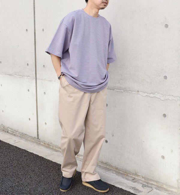 SHIPS any「SHIPS any: マイクロボーダー ミニ裏毛 ライト スウェット ライク Tシャツ◇」|Tシャツ・カットソー|