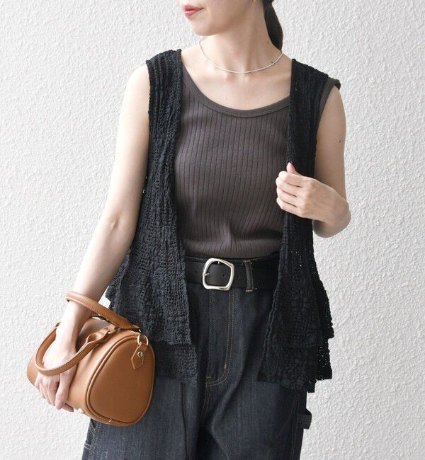 SHIPS any「SHIPS any:〈手洗い可能〉フラワー メッシュ 2WAY ティアード ペプラム ベスト」|ベスト・ジレ|