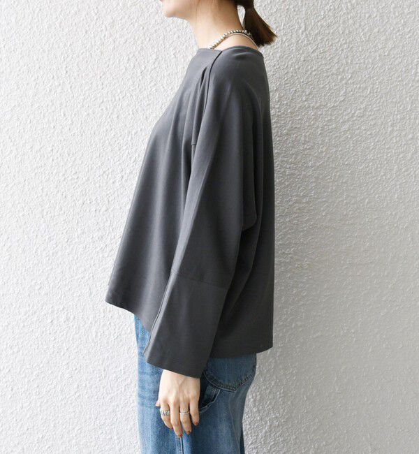 SHIPS any「SHIPS any:〈接触冷感/汗染み防止加工/洗濯機可能〉ボートネック ワイド ロンTEE」|Tシャツ・カットソー|