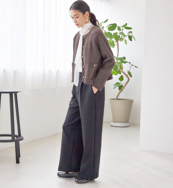 SHIPS for women「〈洗濯機可能 / セレモニー対応可〉ポリエステル レーヨン ダンボール ストレート パンツ」|その他|