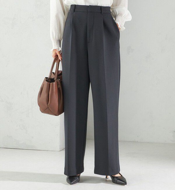 SHIPS for women「〈洗濯機可能 / セレモニー対応可〉ポリエステル レーヨン ダンボール ストレート パンツ」|その他|