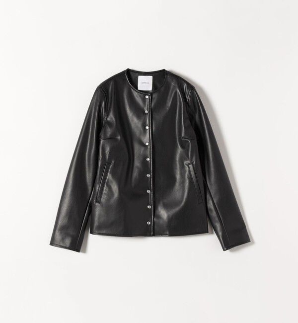 SHIPS any「SHIPS any: コンパクト ドット スナップ カーディガン ジャケット」|ノーカラージャケット|