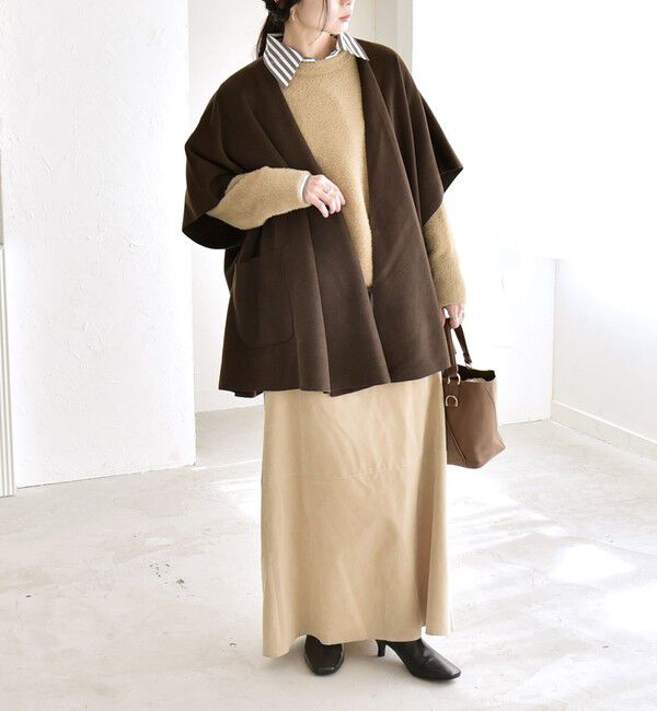 quaranciel「quaranciel: ダブル パイル ニット ショート ポンチョ コート」|その他|