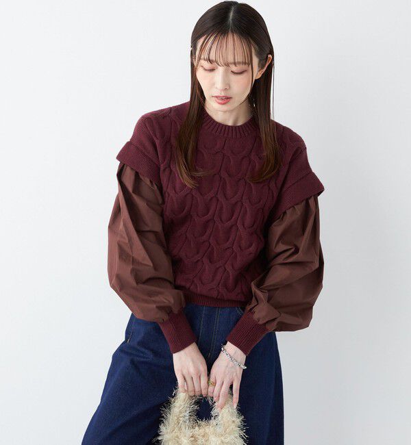 SHIPS Colors 「SHIPS Colors:〈手洗い可能〉ケーブル ドッキング ニット」|ニット・セーター|