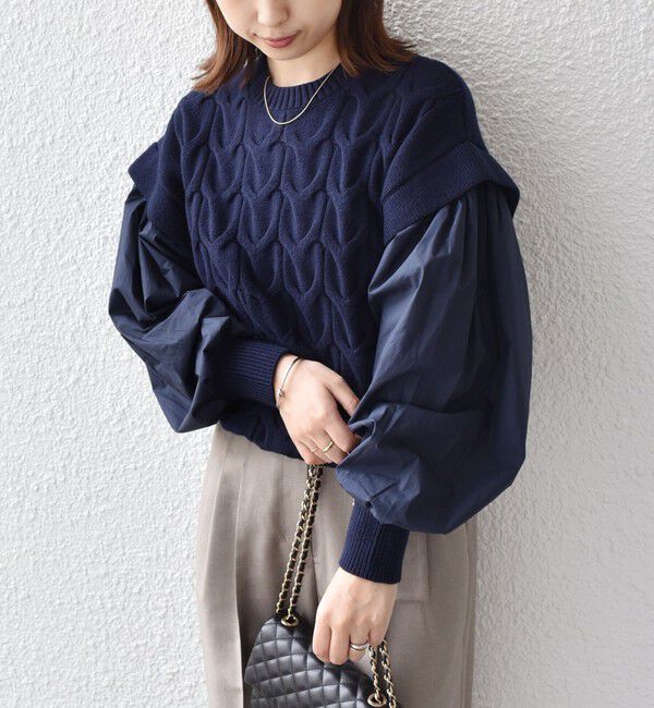 SHIPS Colors 「SHIPS Colors:〈手洗い可能〉ケーブル ドッキング ニット」|ニット・セーター|