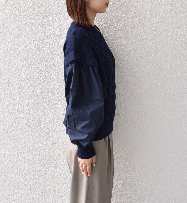 SHIPS Colors 「SHIPS Colors:〈手洗い可能〉ケーブル ドッキング ニット」|ニット・セーター|