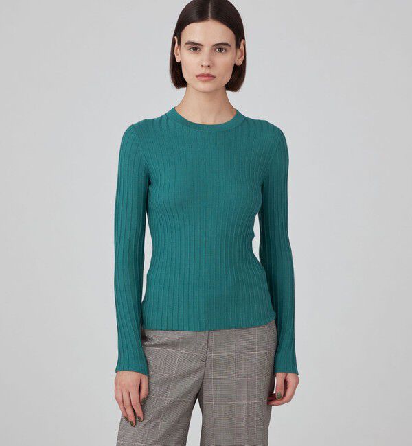 TOMORROWLAND collection「カシミヤシルクリブ クルーネックプルオーバー」|ニット・セーター|