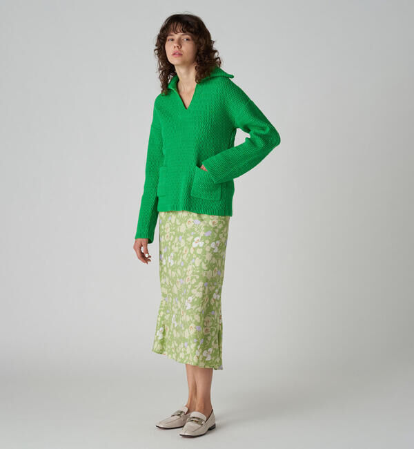 MACPHEE「フローラルプリント フレアロングスカート」|フレア|