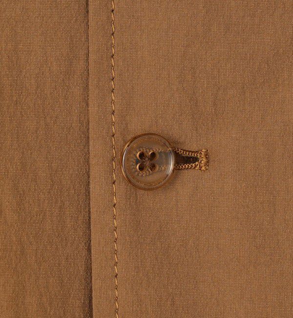 MACPHEE「コットンナイロンワッシャー クルーネックジャケット」|ノーカラージャケット|