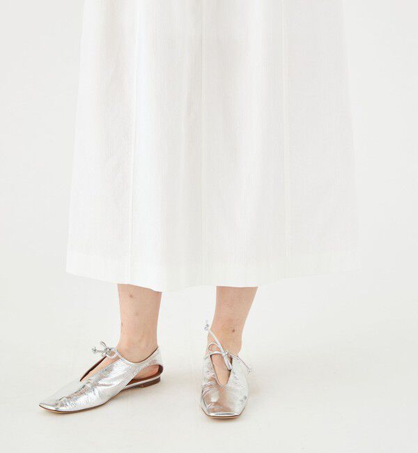 MACPHEE「コットンナイロンピケ スクエアネックワンピース」|ワンピース|