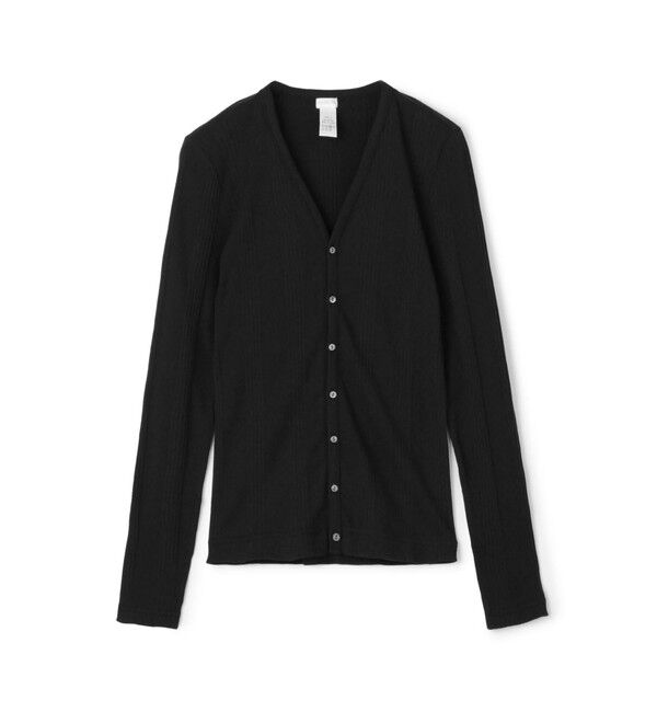 GALERIE VIE「コットンランダムリブ Vネックカーディガン」|カーディガン|19 ブラック