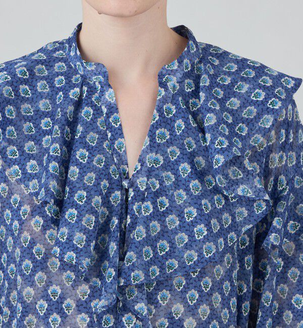 SOULEIADO「ポリエステルプリント フリルカラーワンピース」|ワンピース|