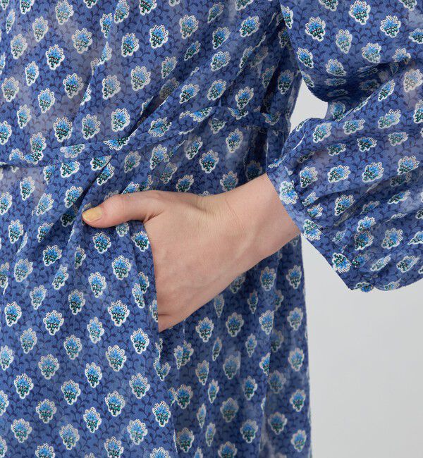 SOULEIADO「ポリエステルプリント フリルカラーワンピース」|ワンピース|