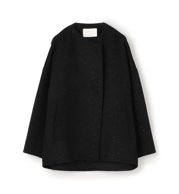 Ballsey「スパンコールリバー ショートコクーンコート」|ノーカラーコート|19 ブラック