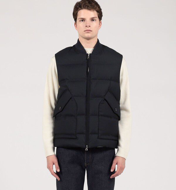 TOMORROWLAND MENS「ウールシルクツイル ダウンベスト」|ダウンベスト・ベスト|