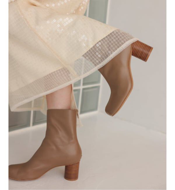 SLOBE IENA「《WEB限定サイズあり/追加2》SLOBE スクエアトゥショートブーツ」|ショートブーツ|