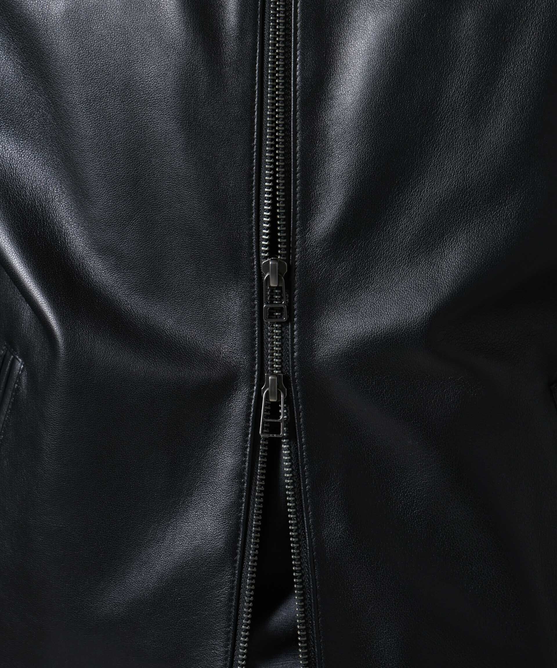 nano･universe「バンドカラーレザーシングルライダースジャケット」|ライダースジャケット|