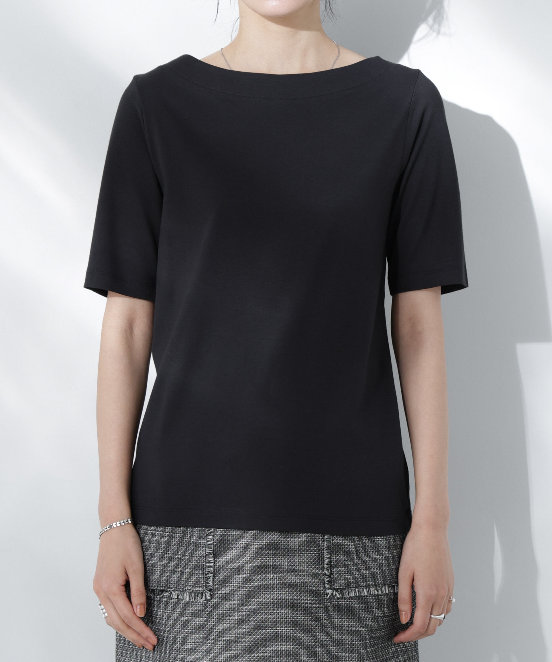 nano･universe「Anti Soaked(R) 汗染み防止ボートネックTシャツ」|Tシャツ・カットソー|