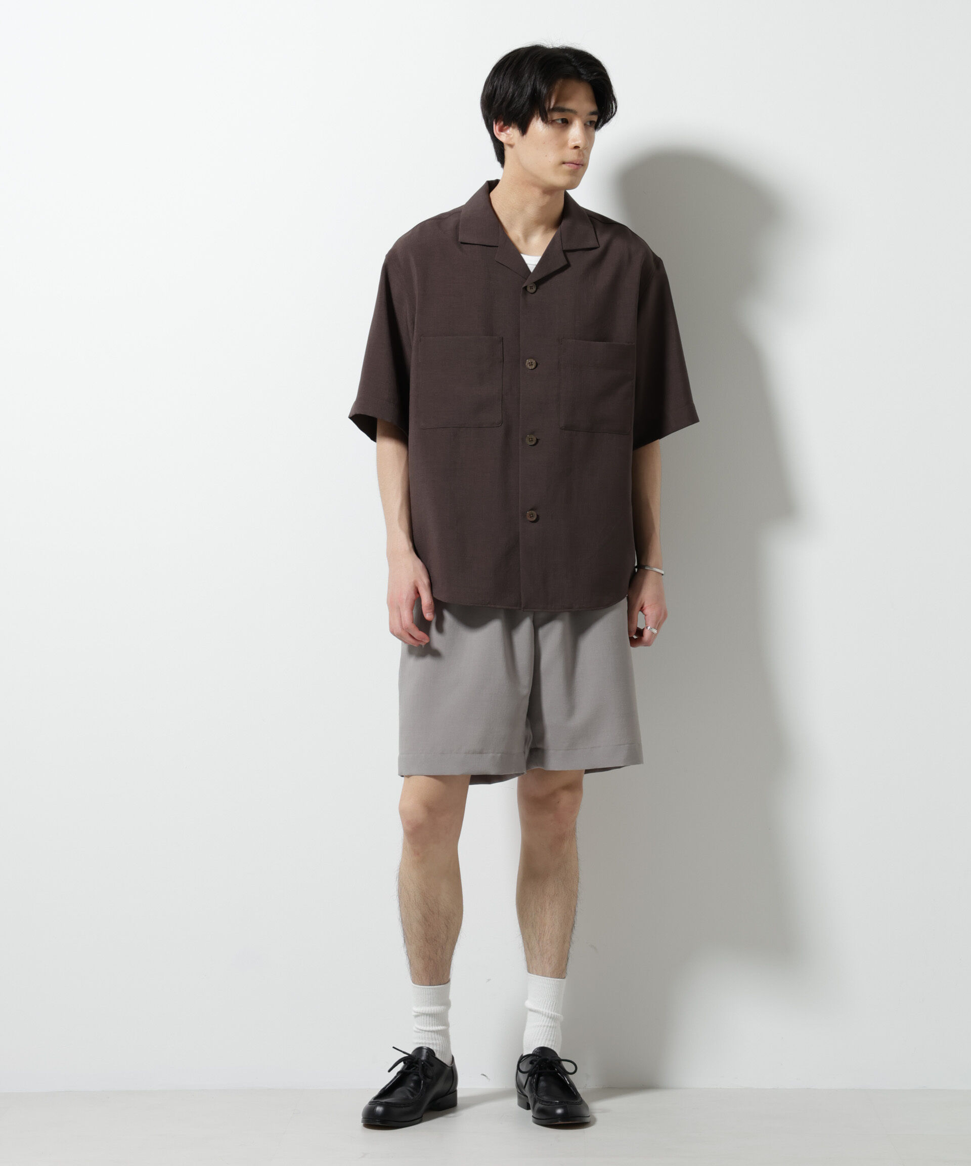 nano･universe「メランジドライオープンカラーシャツ（セットアップ可）」|シャツ・ブラウス|