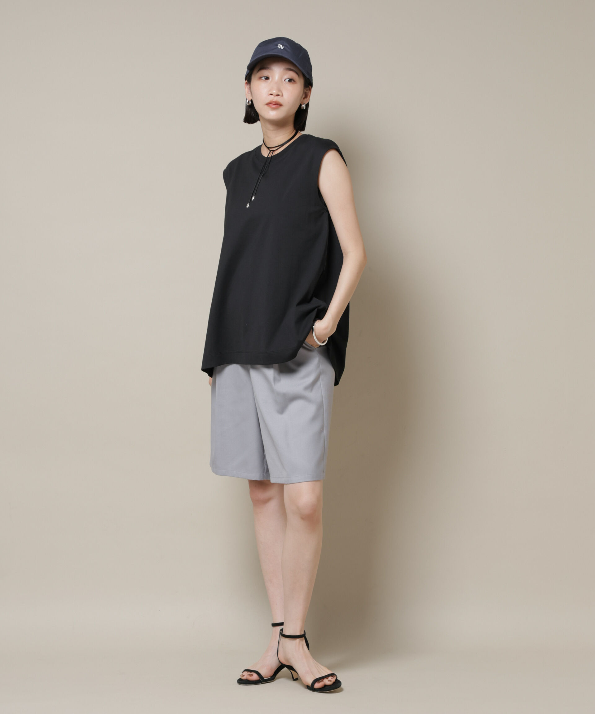 nano･universe「ワンタックショートパンツ(セットアップ可)」|チノ|