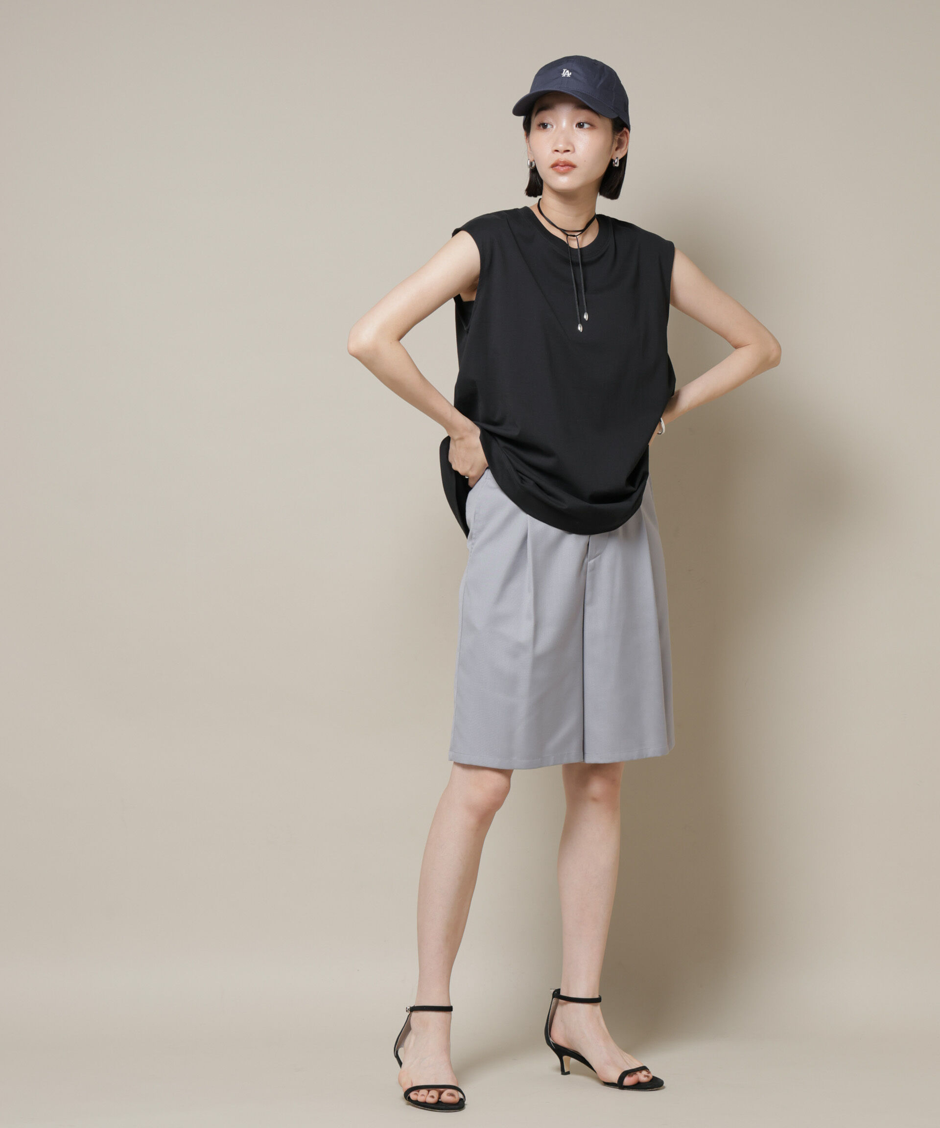 nano･universe「ワンタックショートパンツ(セットアップ可)」|チノ|