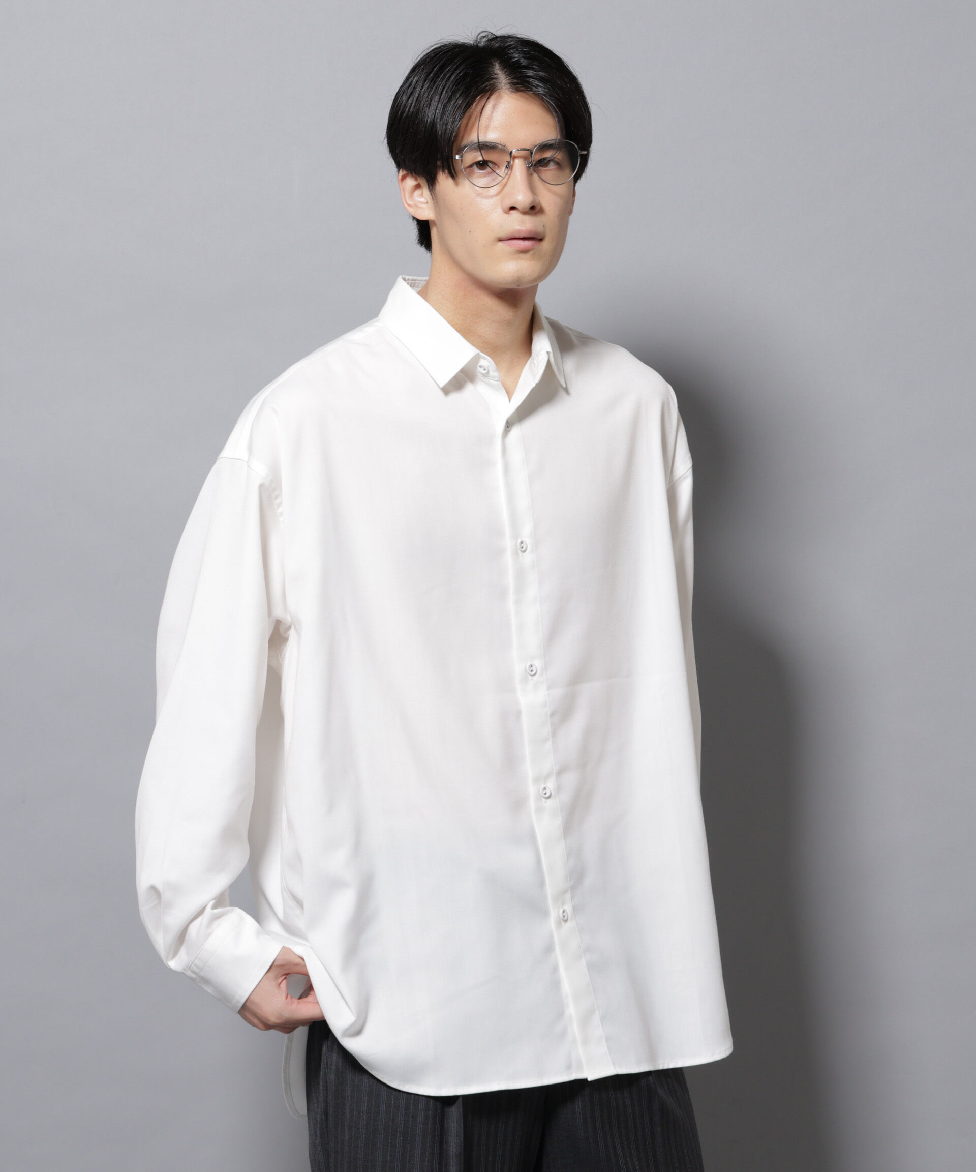 nano･universe「ビッグドレープシャツ 長袖」|シャツ・ブラウス|