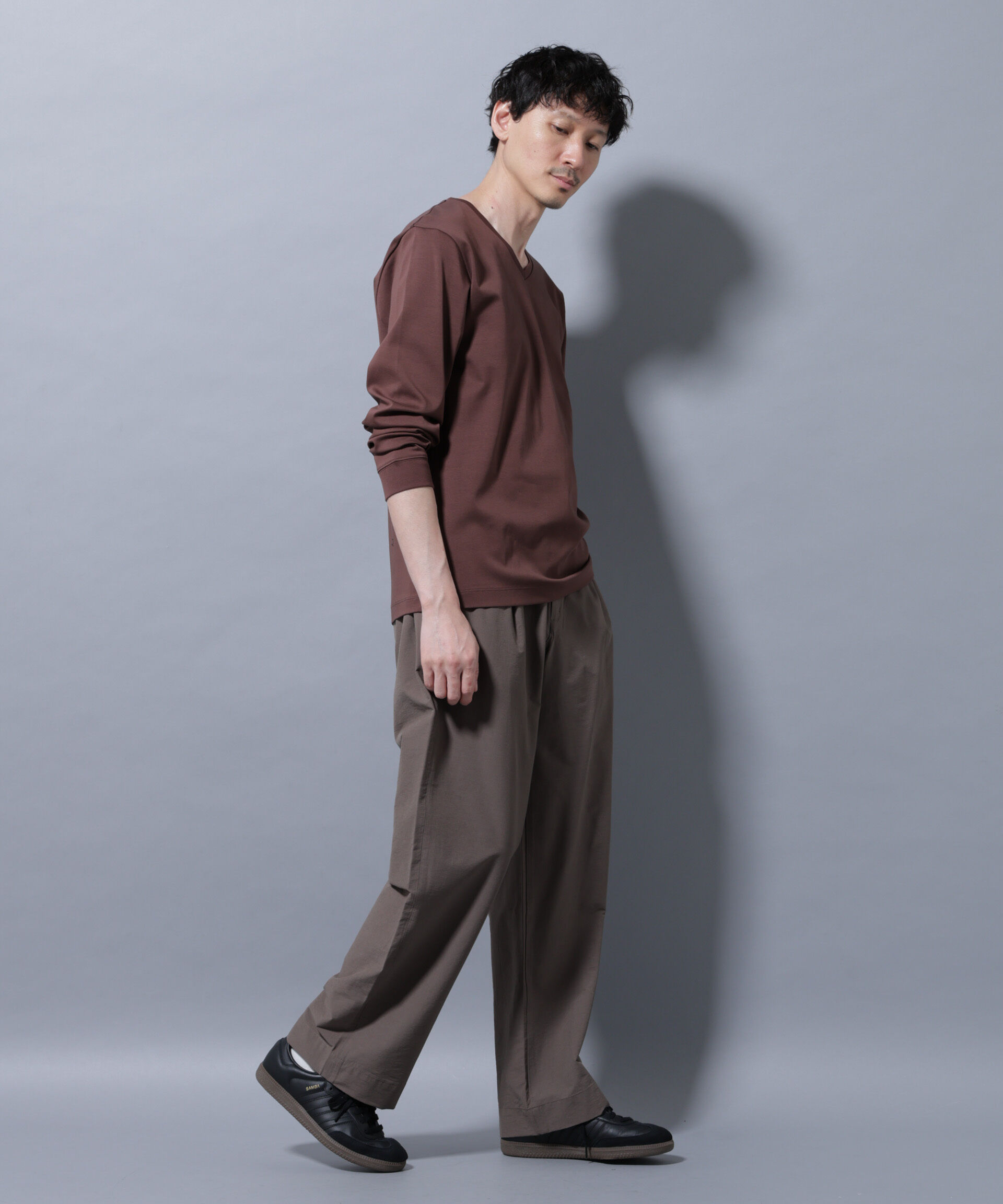 nano･universe「アンチスメルVネックTシャツ 長袖」|Tシャツ・カットソー|