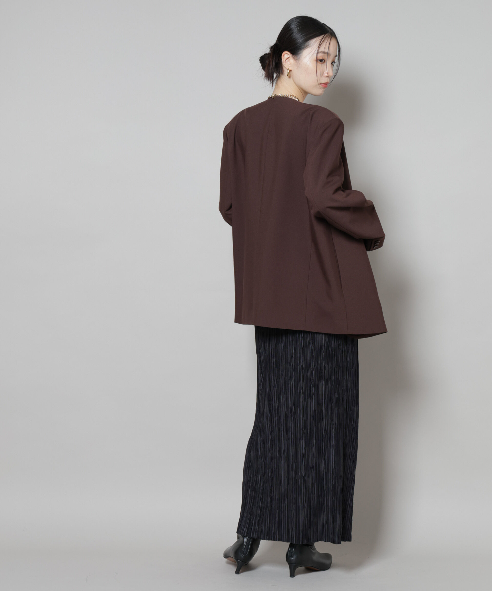 nano･universe「カラーレスワイドショルダージャケット(セットアップ可)」|テーラードジャケット|