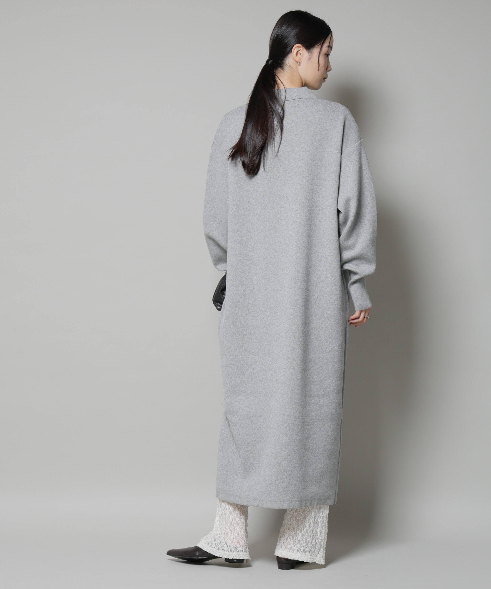 nano･universe「スウェットライク衿付きスキッパーニットワンピース」|ワンピース|