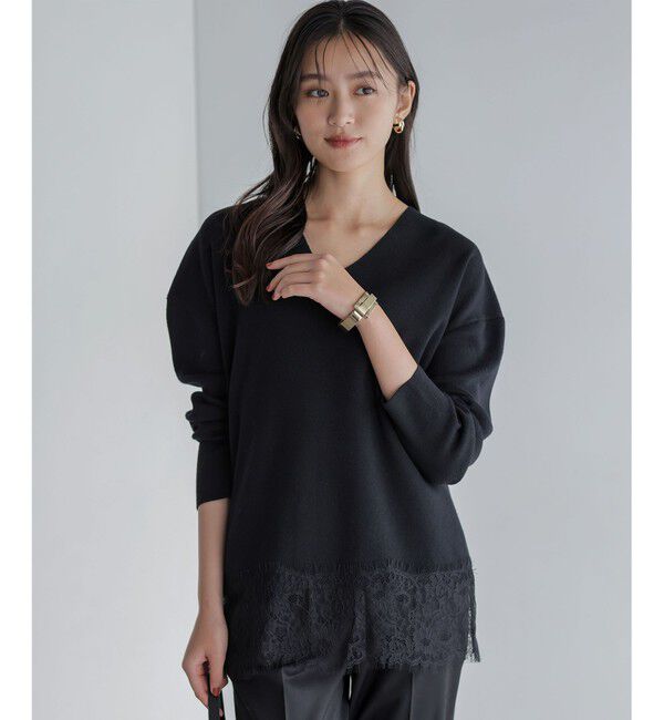 組曲「レースモチーフニットプルオーバー」|ニット・セーター|