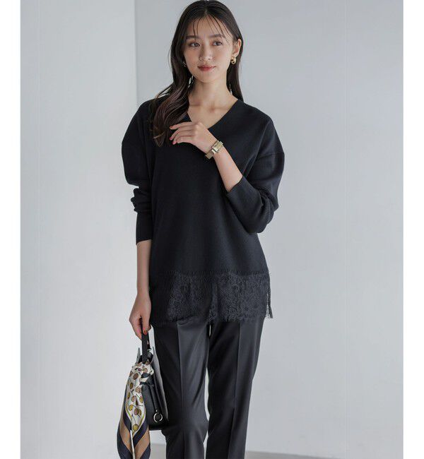 組曲「レースモチーフニットプルオーバー」|ニット・セーター|