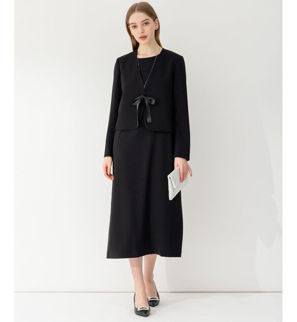 23区「【APPLAUDIR】クリスタルフラワーコンビ ドレス」|ドレス|