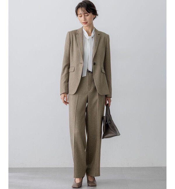 23区「【洗える】ウールライクカルゼ テーラード ジャケット」|テーラードジャケット|