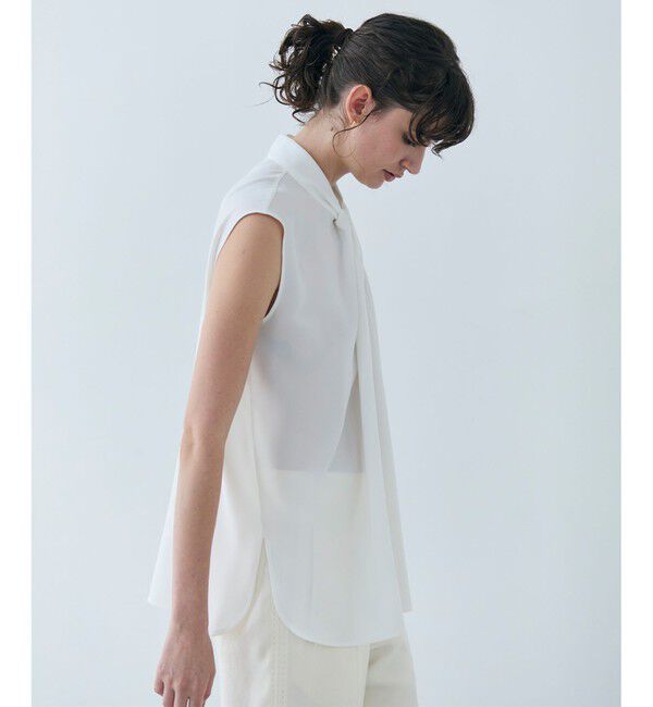 BEIGE,「ANITA / ノースリーブタックブラウス」|シャツ・ブラウス|