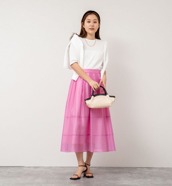 NOLLEY'S「《セットアップ対応》ウォッシャブルタックフレアシアースカート」|スカート|