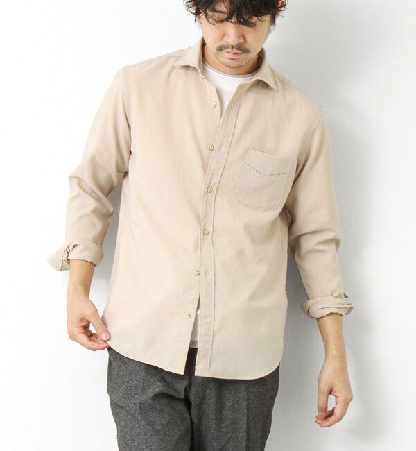 NOLLEY'S goodman「EVALET《防しわ/ストレッチ》カッタウェイシャツ 25SS」|シャツ・ブラウス|ベージュ