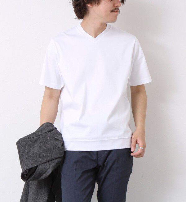 NOLLEY'S goodman「《ビジカジ対応》シルケットスムース Vネック ドレスTシャツ 25SS」|Tシャツ・カットソー|